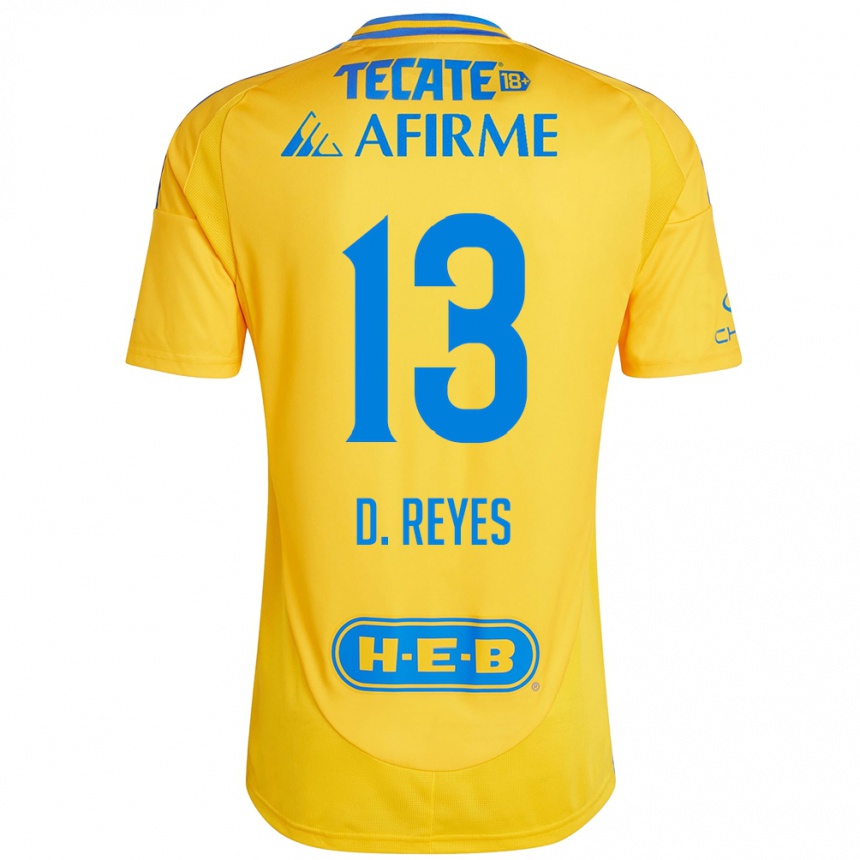 Niño Fútbol Camiseta Diego Reyes #13 Oro Amarillo 1ª Equipación 2024/25 Argentina