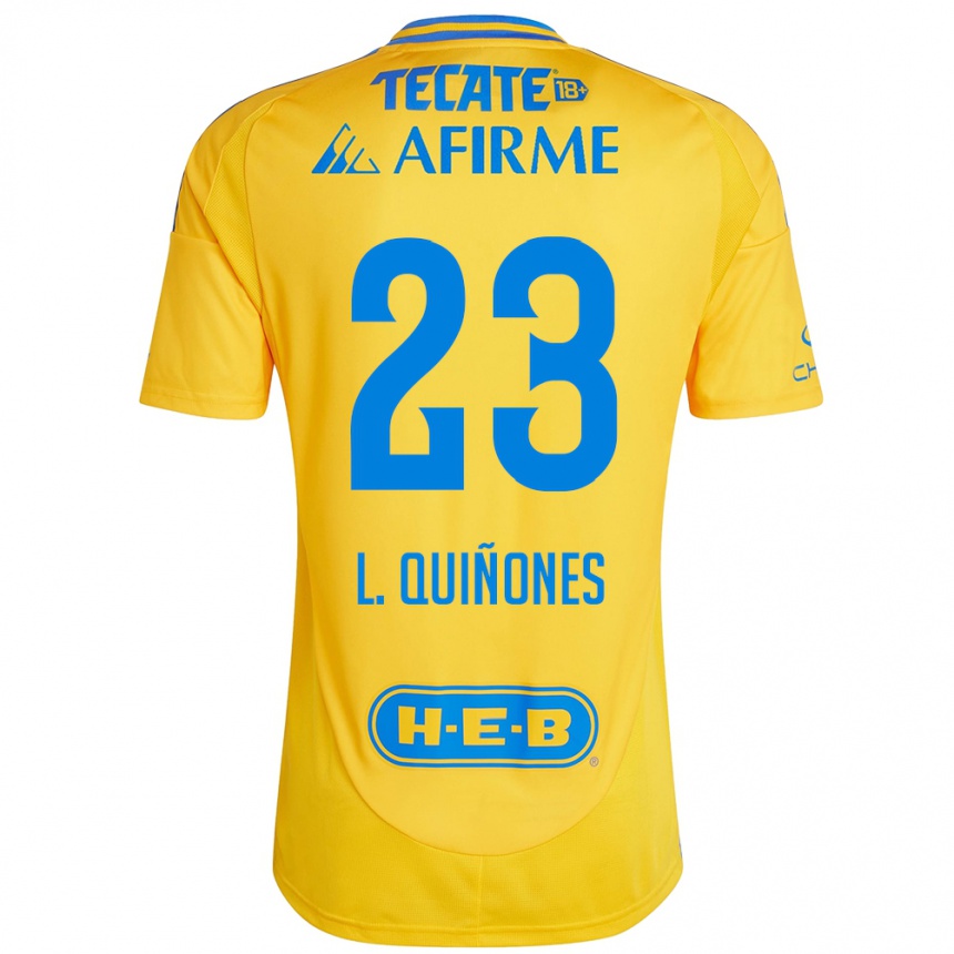 Niño Fútbol Camiseta Luis Quiñones #23 Oro Amarillo 1ª Equipación 2024/25 Argentina