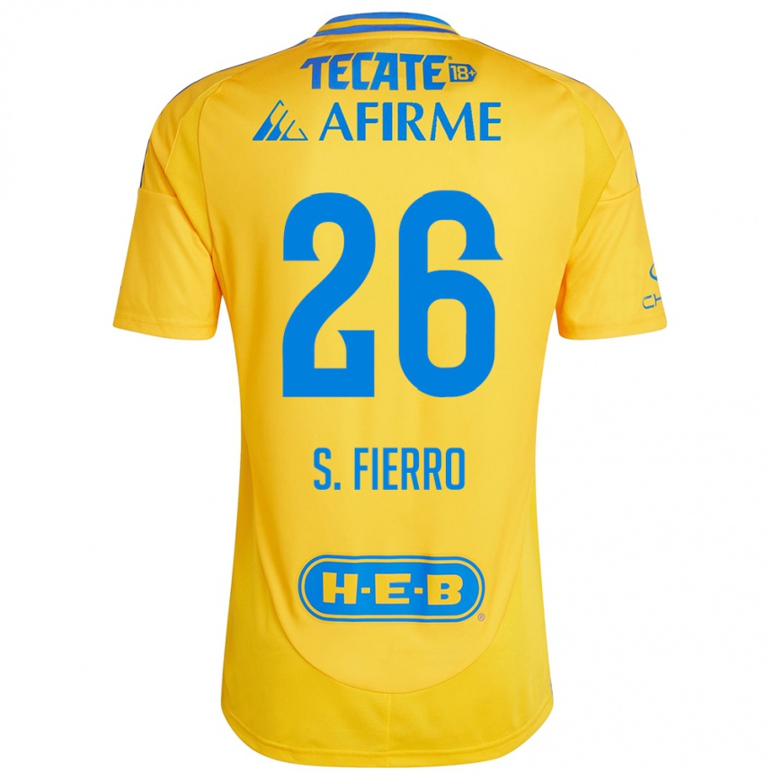 Niño Fútbol Camiseta Sebastián Fierro #26 Oro Amarillo 1ª Equipación 2024/25 Argentina