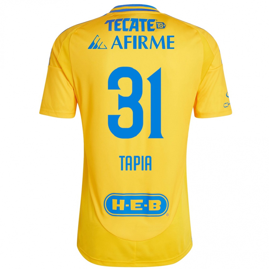 Niño Fútbol Camiseta Fernando Tapia #31 Oro Amarillo 1ª Equipación 2024/25 Argentina