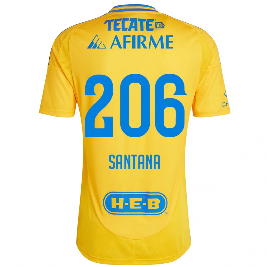 Niño Fútbol Camiseta Joel Santana #206 Oro Amarillo 1ª Equipación 2024/25 Argentina