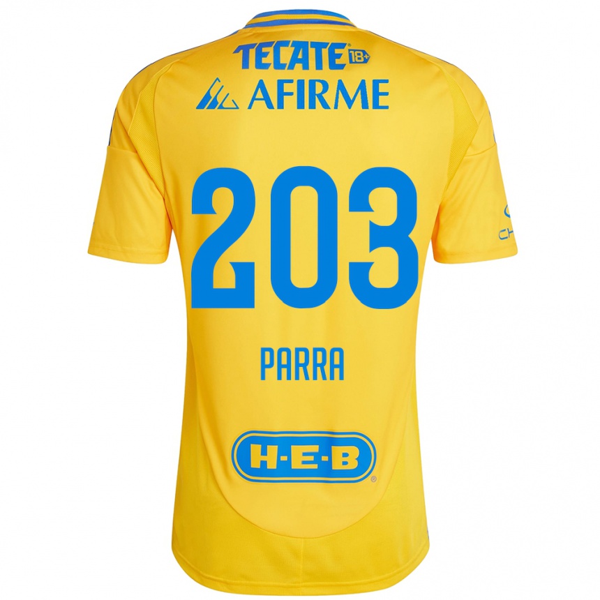 Niño Fútbol Camiseta Bernardo Parra #203 Oro Amarillo 1ª Equipación 2024/25 Argentina