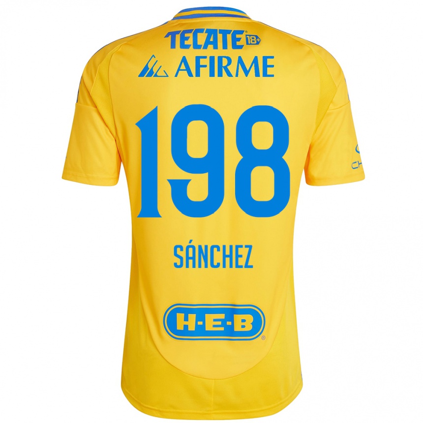 Niño Fútbol Camiseta Diego Sánchez #198 Oro Amarillo 1ª Equipación 2024/25 Argentina