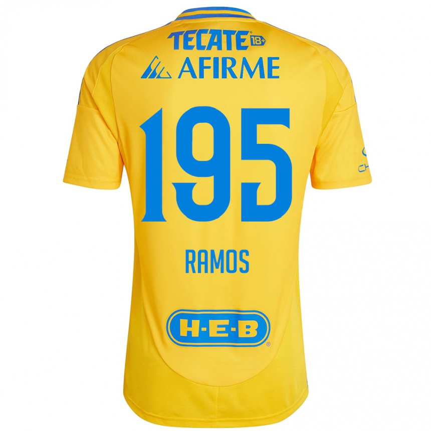 Niño Fútbol Camiseta Rodrigo Ramos #195 Oro Amarillo 1ª Equipación 2024/25 Argentina