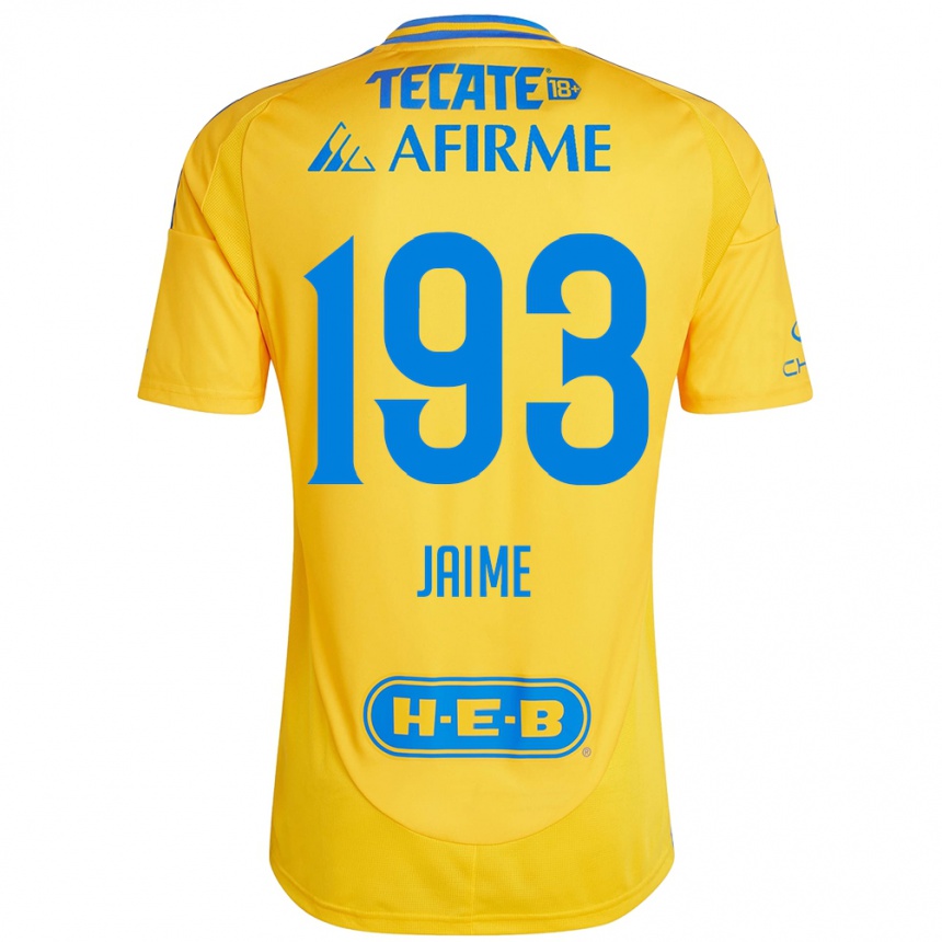 Niño Fútbol Camiseta Kenneth Jaime #193 Oro Amarillo 1ª Equipación 2024/25 Argentina