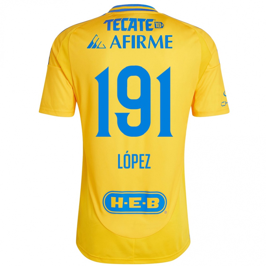 Niño Fútbol Camiseta Adrián López #191 Oro Amarillo 1ª Equipación 2024/25 Argentina