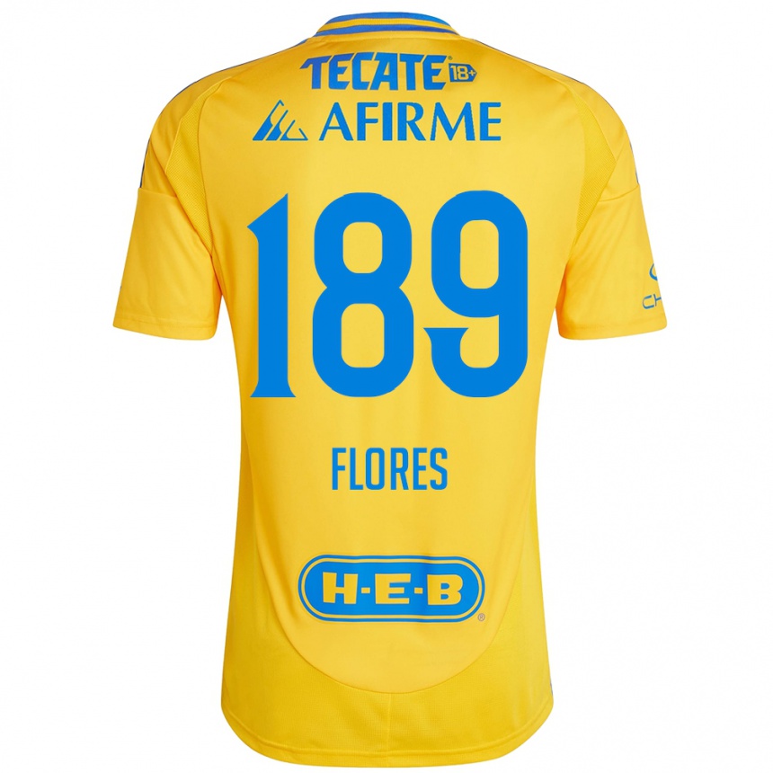 Niño Fútbol Camiseta Rolando Flores #189 Oro Amarillo 1ª Equipación 2024/25 Argentina