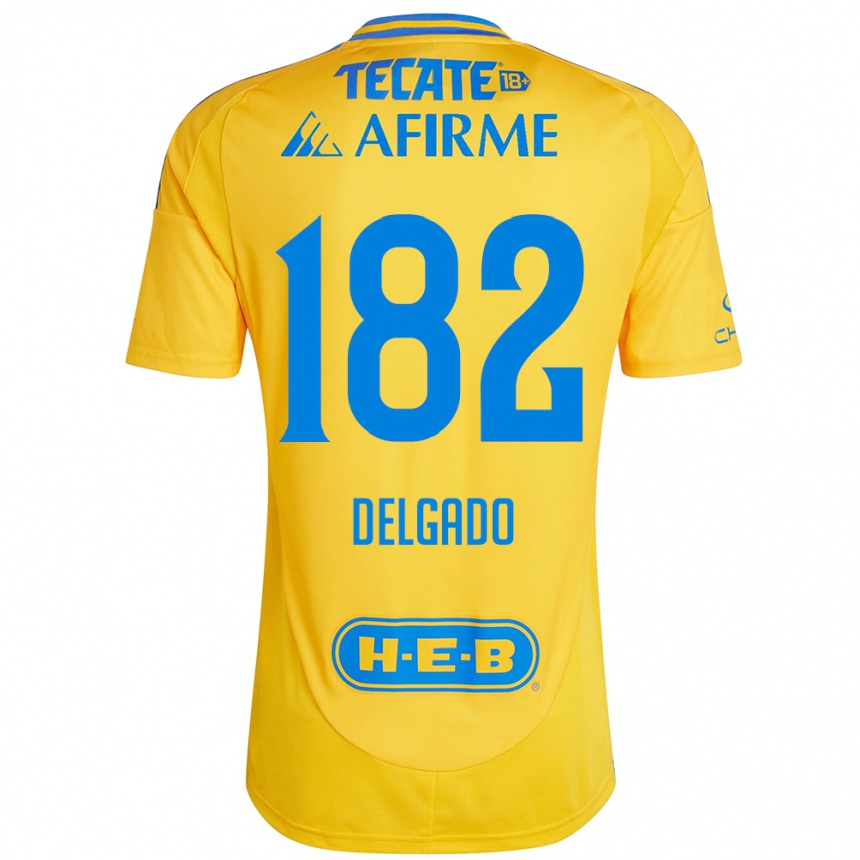 Niño Fútbol Camiseta Arturo Delgado #182 Oro Amarillo 1ª Equipación 2024/25 Argentina