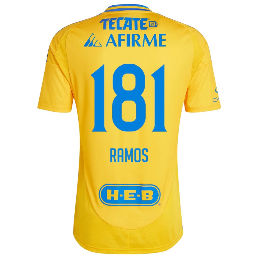 Niño Fútbol Camiseta Anthony Ramos #181 Oro Amarillo 1ª Equipación 2024/25 Argentina