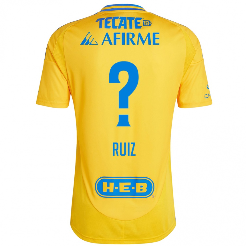 Niño Fútbol Camiseta Luis Ruiz #0 Oro Amarillo 1ª Equipación 2024/25 Argentina