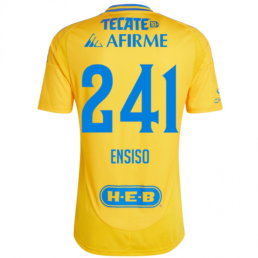 Niño Fútbol Camiseta Eduardo Ensiso #241 Oro Amarillo 1ª Equipación 2024/25 Argentina