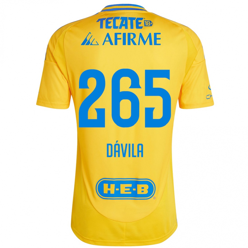 Niño Fútbol Camiseta Emiliano Dávila #265 Oro Amarillo 1ª Equipación 2024/25 Argentina