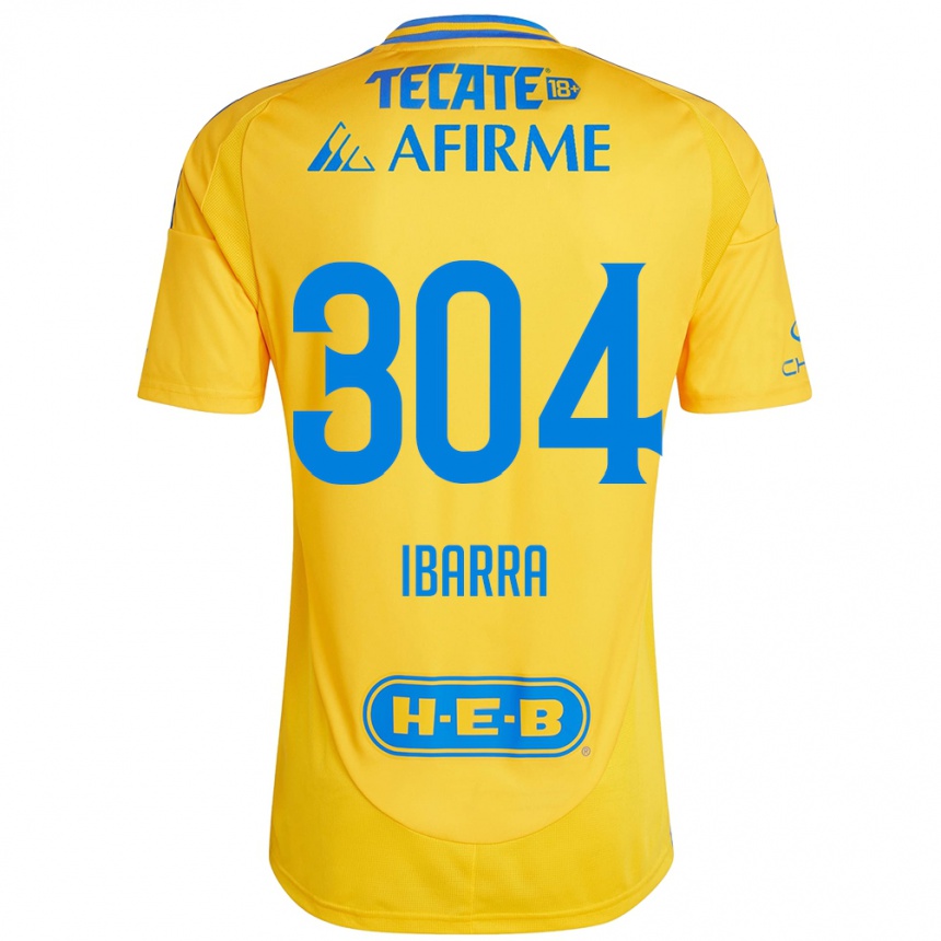 Niño Fútbol Camiseta Luis Ibarra #304 Oro Amarillo 1ª Equipación 2024/25 Argentina