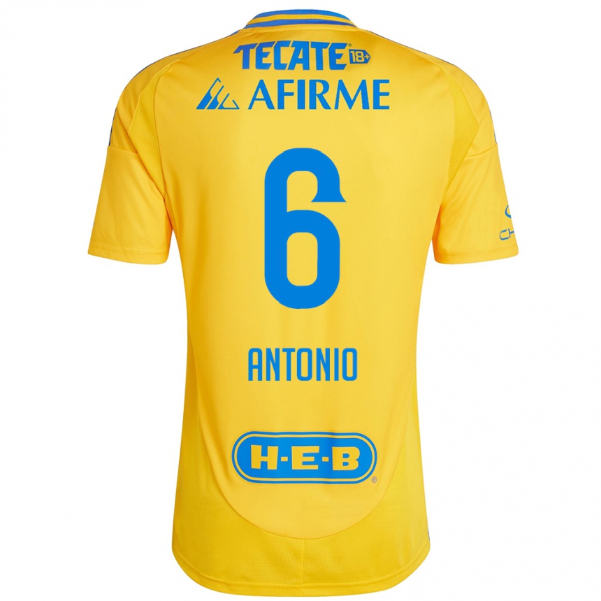 Niño Fútbol Camiseta Nancy Antonio #6 Oro Amarillo 1ª Equipación 2024/25 Argentina