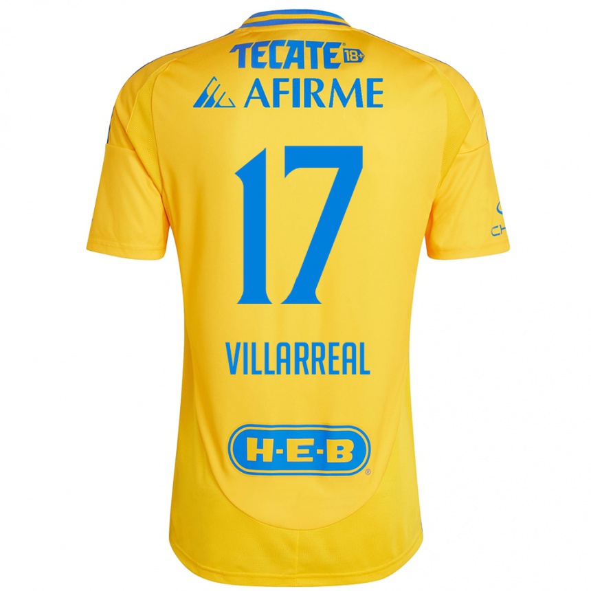 Niño Fútbol Camiseta Natalia Villarreal #17 Oro Amarillo 1ª Equipación 2024/25 Argentina