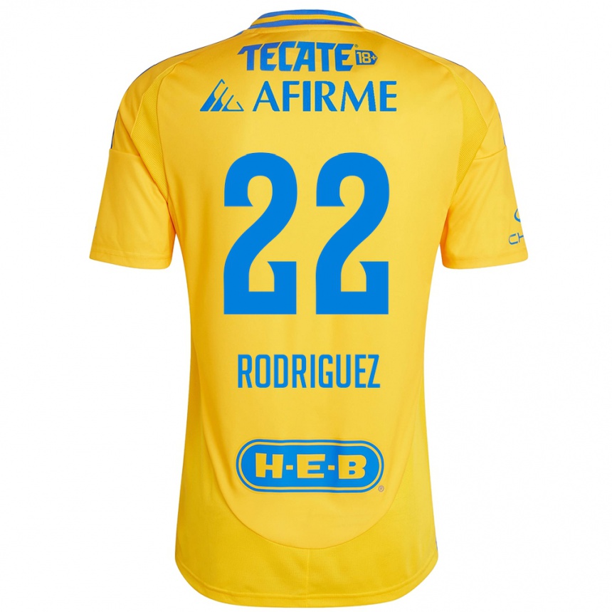 Niño Fútbol Camiseta Anika Rodriguez #22 Oro Amarillo 1ª Equipación 2024/25 Argentina