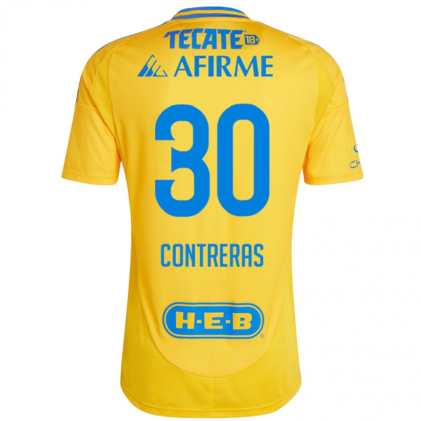 Niño Fútbol Camiseta Lizeth Contreras #30 Oro Amarillo 1ª Equipación 2024/25 Argentina