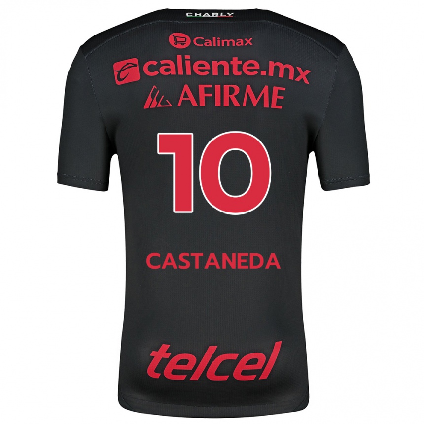 Niño Fútbol Camiseta Kevin Castañeda #10 Negro Rojo 1ª Equipación 2024/25 Argentina