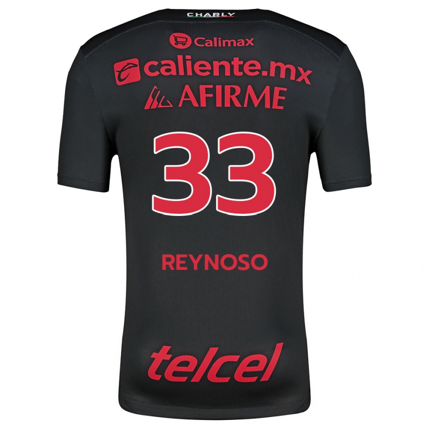 Niño Fútbol Camiseta Emanuel Reynoso #33 Negro Rojo 1ª Equipación 2024/25 Argentina