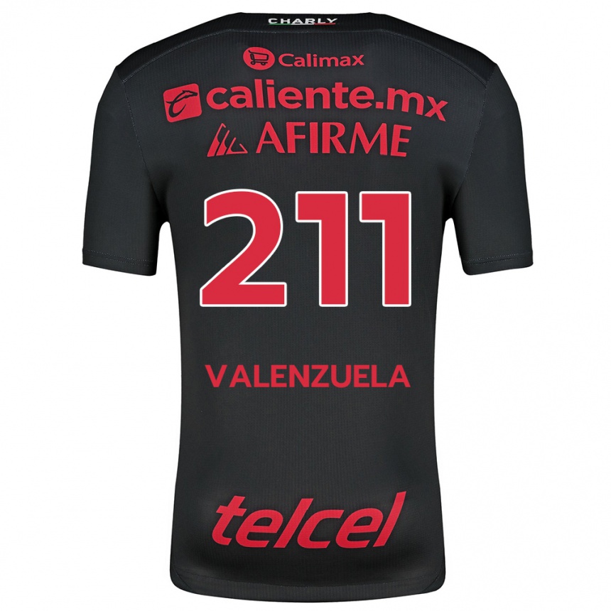 Niño Fútbol Camiseta Aldieri Valenzuela #211 Negro Rojo 1ª Equipación 2024/25 Argentina