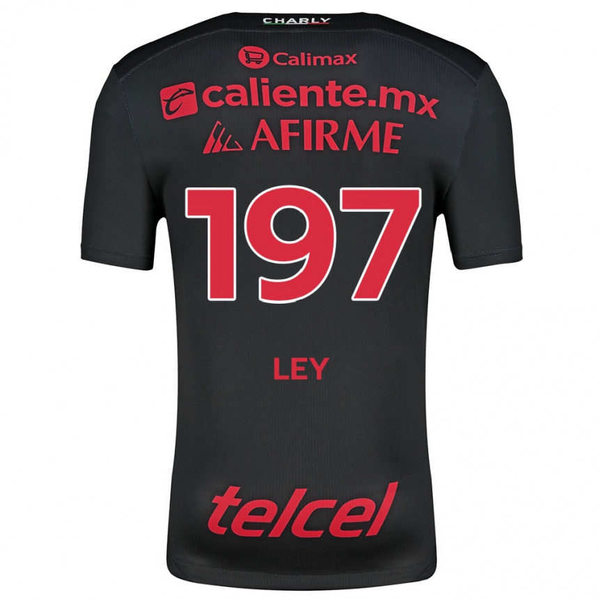 Niño Fútbol Camiseta Emanuel Ley #197 Negro Rojo 1ª Equipación 2024/25 Argentina