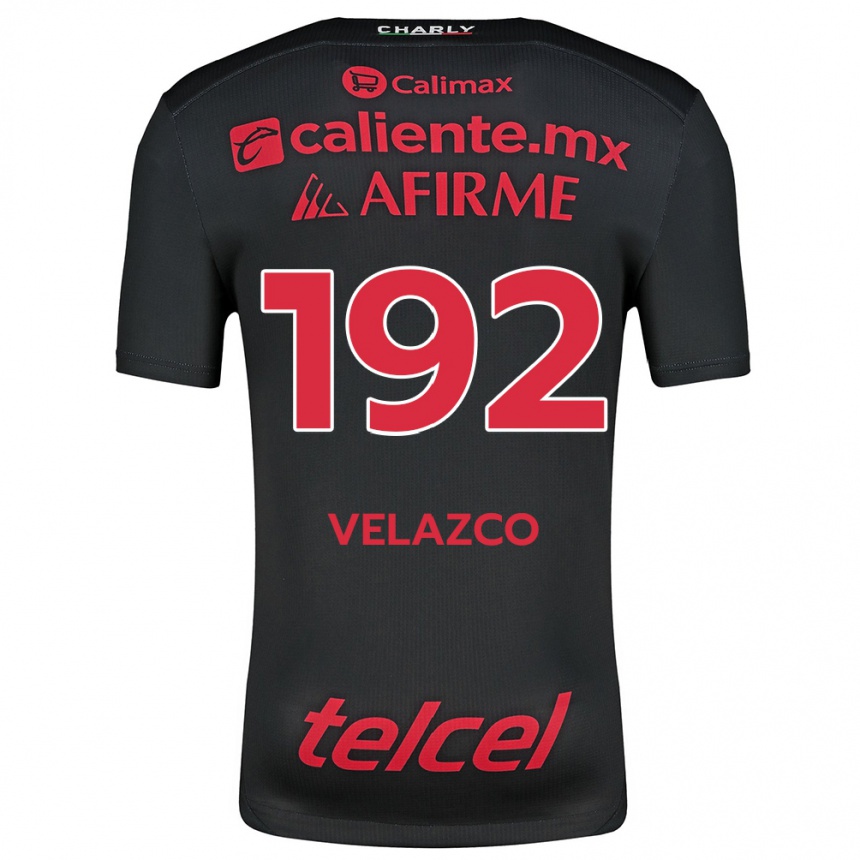 Niño Fútbol Camiseta Emiliano Velazco #192 Negro Rojo 1ª Equipación 2024/25 Argentina