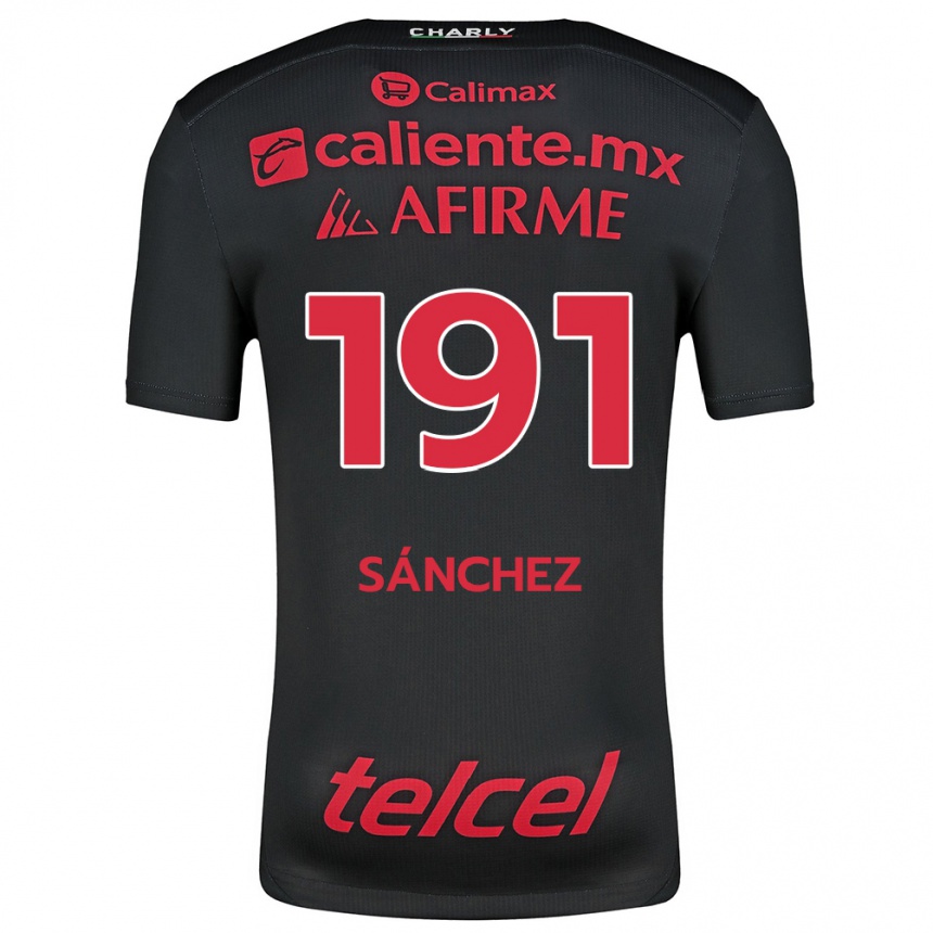 Niño Fútbol Camiseta Diego Sánchez #191 Negro Rojo 1ª Equipación 2024/25 Argentina