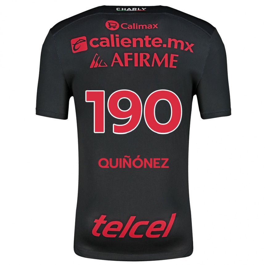 Niño Fútbol Camiseta Martín Quiñónez #190 Negro Rojo 1ª Equipación 2024/25 Argentina