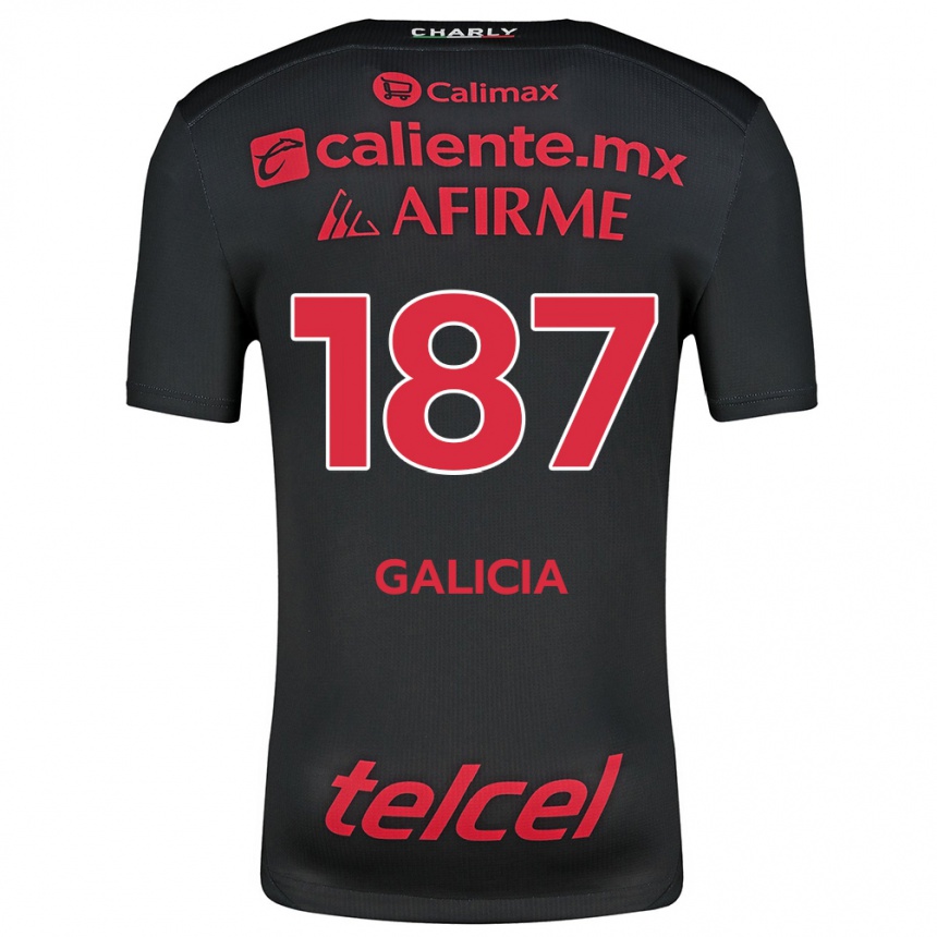 Niño Fútbol Camiseta Carlos Galicia #187 Negro Rojo 1ª Equipación 2024/25 Argentina