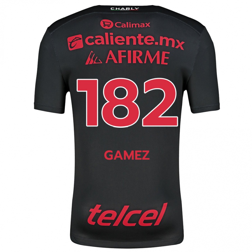 Niño Fútbol Camiseta Mark Gamez #182 Negro Rojo 1ª Equipación 2024/25 Argentina