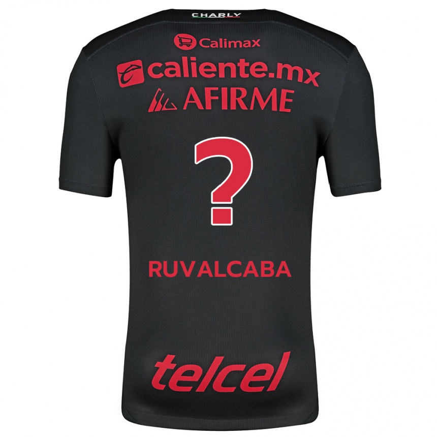 Niño Fútbol Camiseta Ignacio Ruvalcaba #0 Negro Rojo 1ª Equipación 2024/25 Argentina