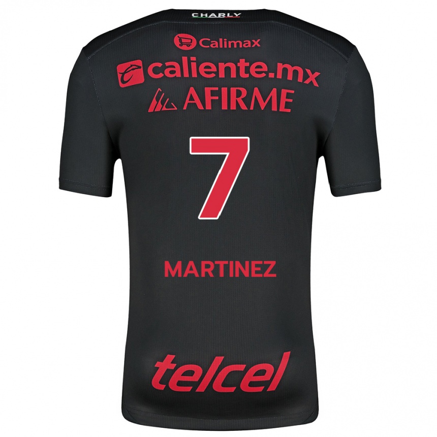 Niño Fútbol Camiseta Alejandro Martínez #7 Negro Rojo 1ª Equipación 2024/25 Argentina