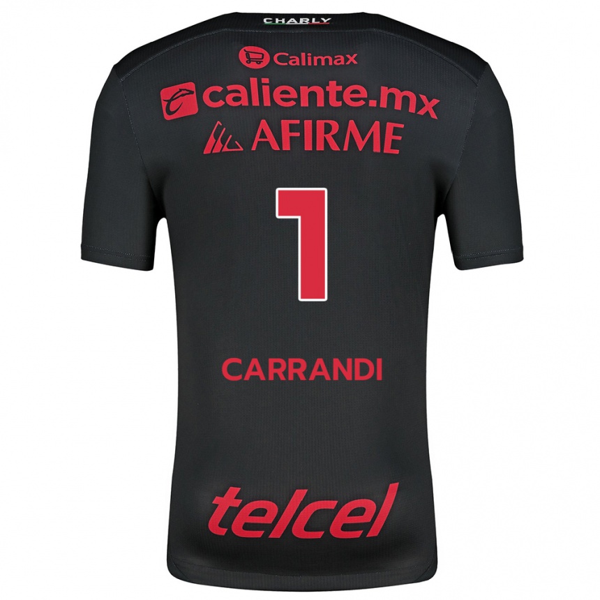 Niño Fútbol Camiseta Daniela Carrandi #1 Negro Rojo 1ª Equipación 2024/25 Argentina