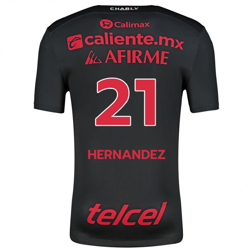 Niño Fútbol Camiseta Inglis Hernández #21 Negro Rojo 1ª Equipación 2024/25 Argentina