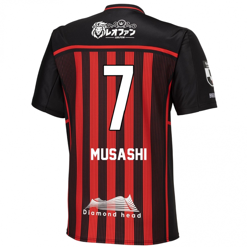 Niño Fútbol Camiseta Musashi Suzuki #7 Negro Rojo 1ª Equipación 2024/25 Argentina