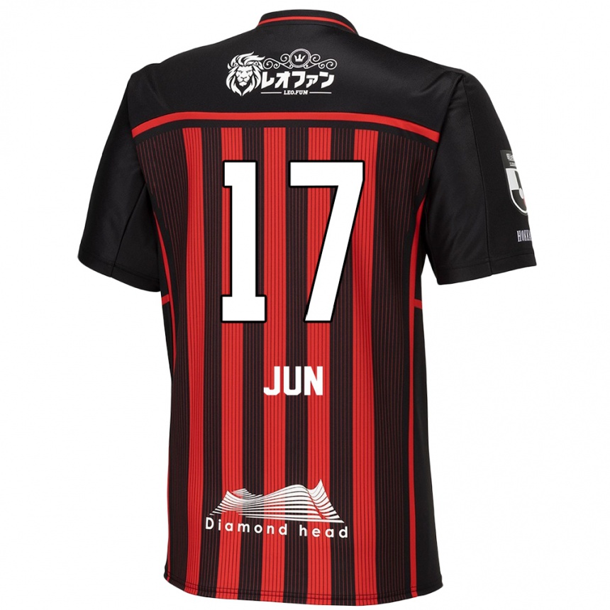 Niño Fútbol Camiseta Jun Kodama #17 Negro Rojo 1ª Equipación 2024/25 Argentina