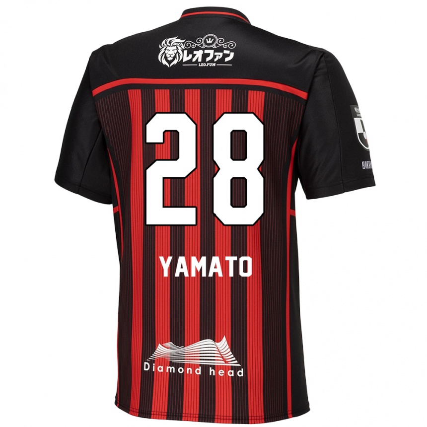 Niño Fútbol Camiseta Yamato Okada #28 Negro Rojo 1ª Equipación 2024/25 Argentina