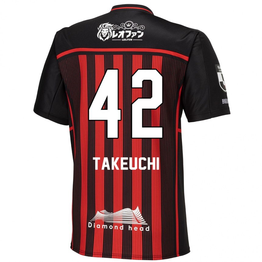 Niño Fútbol Camiseta Ryuma Takeuchi #42 Negro Rojo 1ª Equipación 2024/25 Argentina