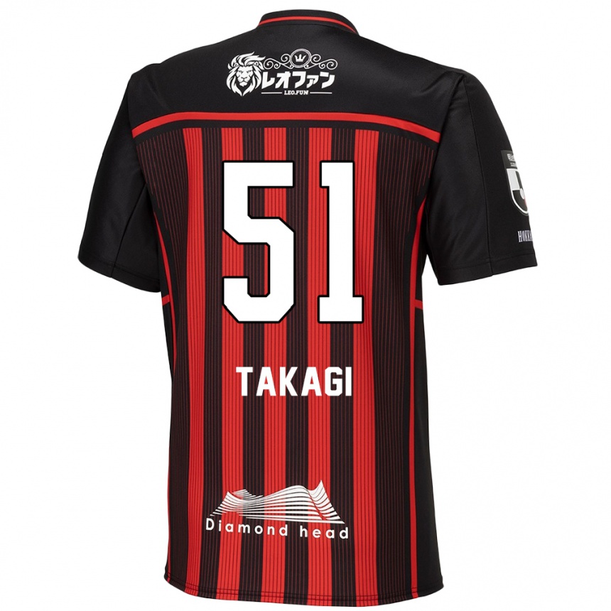 Niño Fútbol Camiseta Shun Takagi #51 Negro Rojo 1ª Equipación 2024/25 Argentina