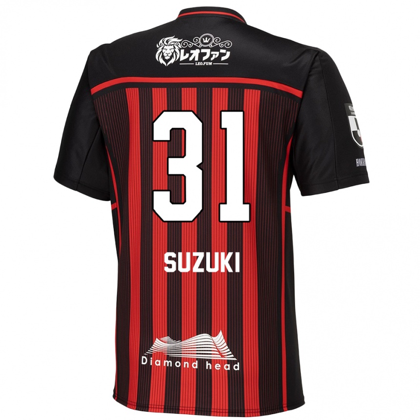 Niño Fútbol Camiseta Ryusei Suzuki #31 Negro Rojo 1ª Equipación 2024/25 Argentina