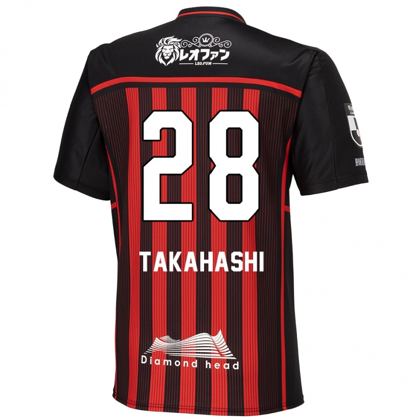 Niño Fútbol Camiseta Koga Takahashi #28 Negro Rojo 1ª Equipación 2024/25 Argentina