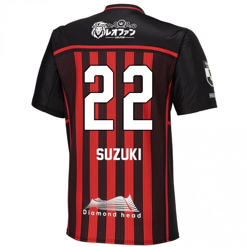 Niño Fútbol Camiseta So Suzuki #22 Negro Rojo 1ª Equipación 2024/25 Argentina