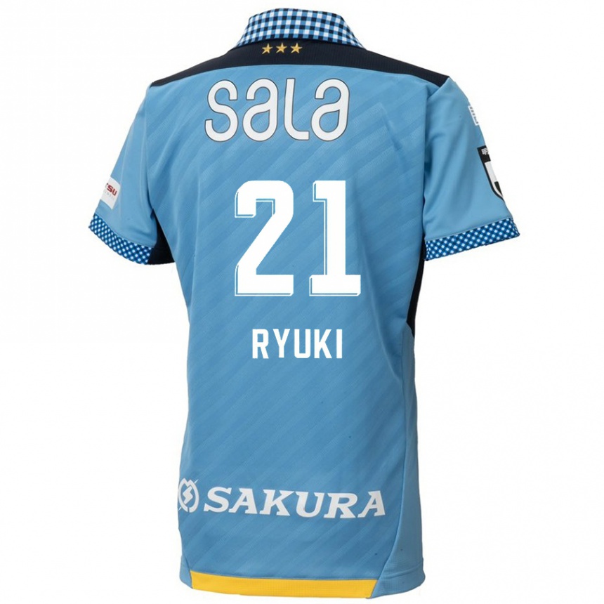 Niño Fútbol Camiseta Ryuki Miura #21 Azul Negro 1ª Equipación 2024/25 Argentina