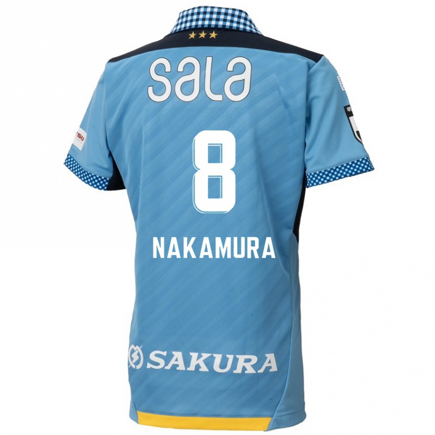 Niño Fútbol Camiseta Shunta Nakamura #8 Azul Negro 1ª Equipación 2024/25 Argentina