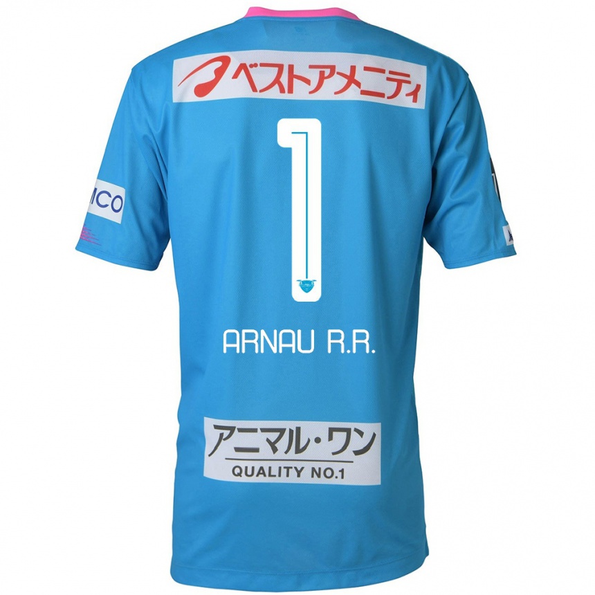 Niño Fútbol Camiseta Arnau Riera #1 Azul Rosado 1ª Equipación 2024/25 Argentina