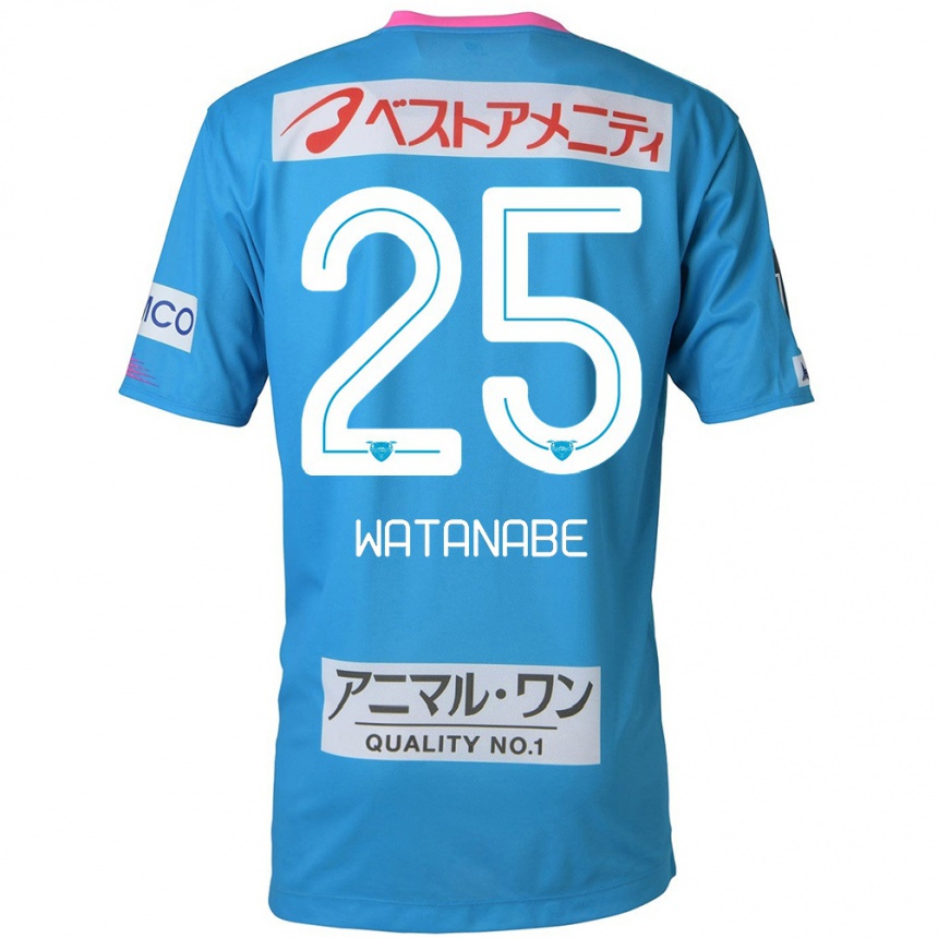 Niño Fútbol Camiseta Ryohei Watanabe #25 Azul Rosado 1ª Equipación 2024/25 Argentina