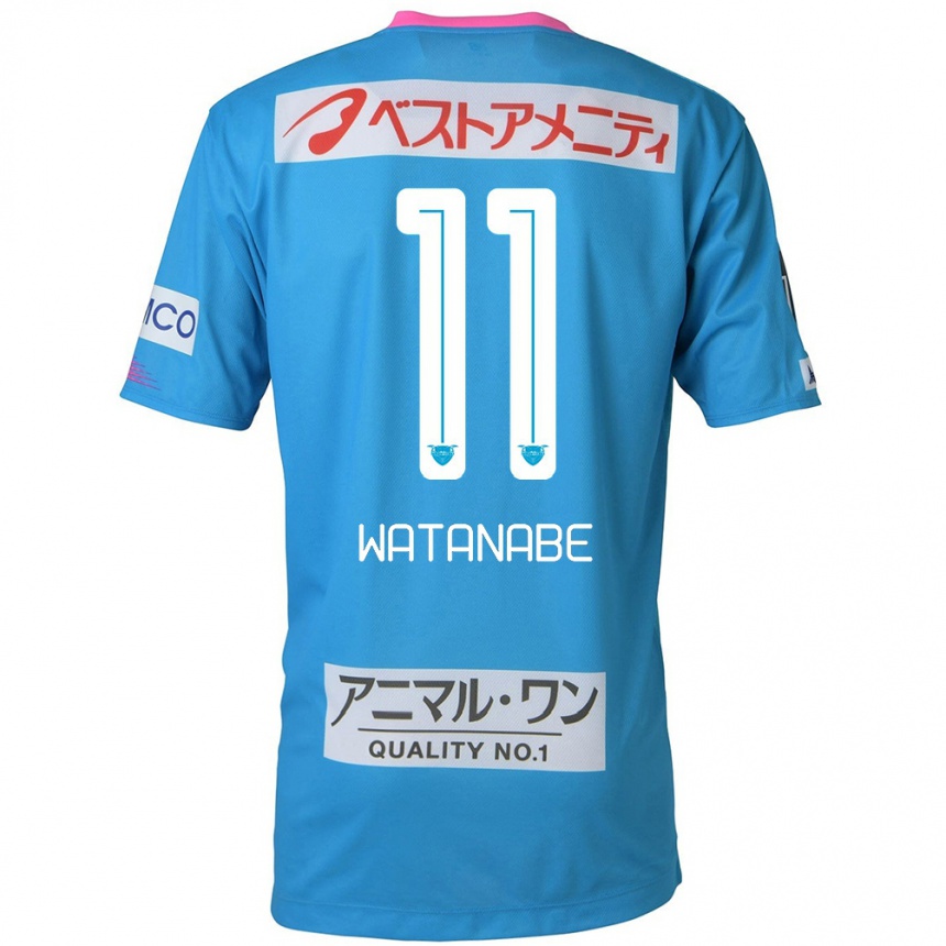 Niño Fútbol Camiseta Shion Watanabe #11 Azul Rosado 1ª Equipación 2024/25 Argentina