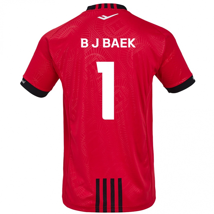 Niño Fútbol Camiseta Jong-Beom Baek #1 Negro Rojo 1ª Equipación 2024/25 Argentina