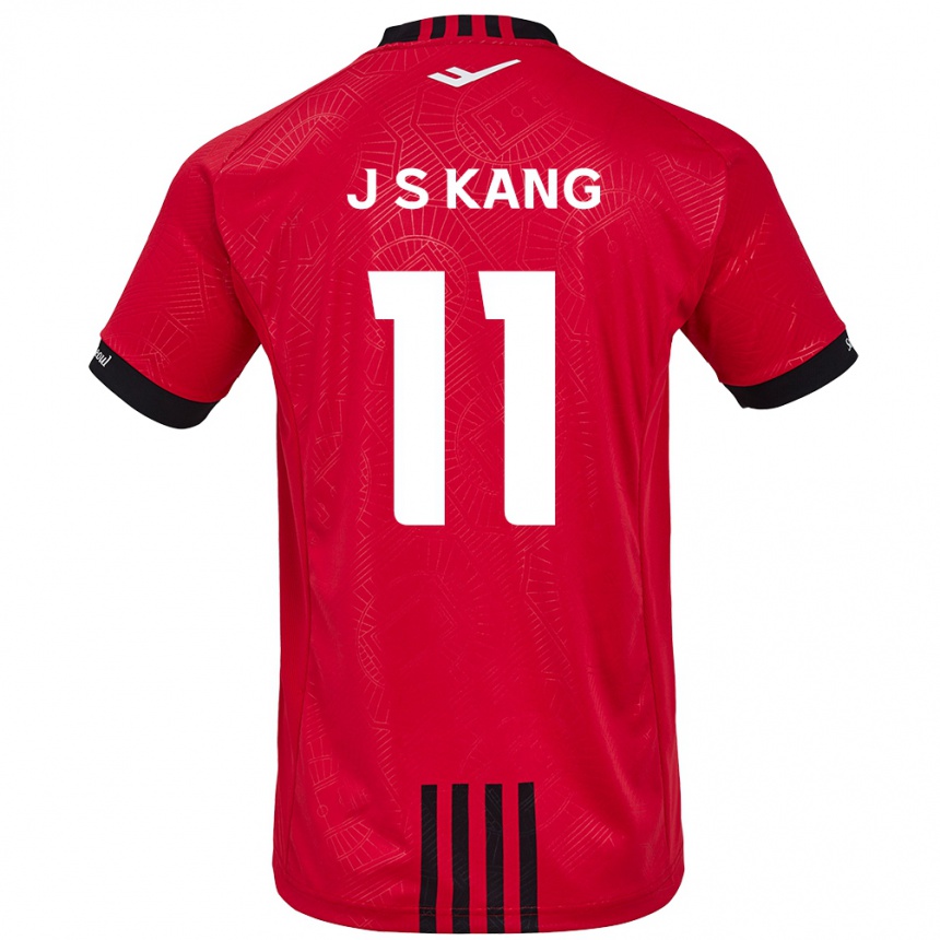 Niño Fútbol Camiseta Seong-Jin Kang #11 Negro Rojo 1ª Equipación 2024/25 Argentina