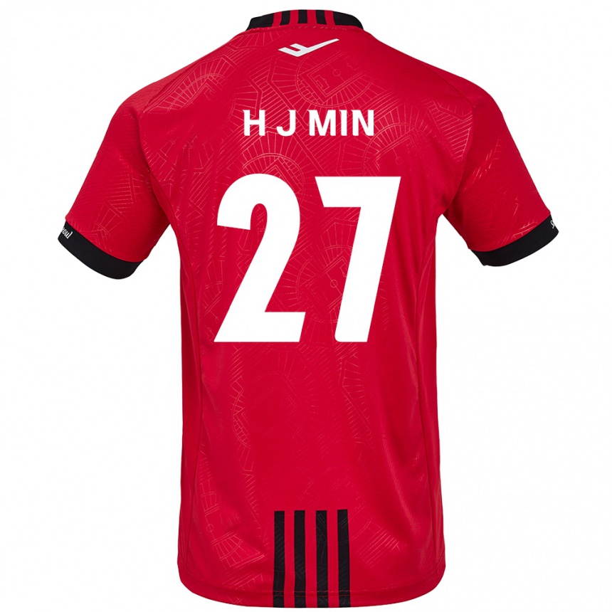 Niño Fútbol Camiseta Ji-Hoon Min #27 Negro Rojo 1ª Equipación 2024/25 Argentina